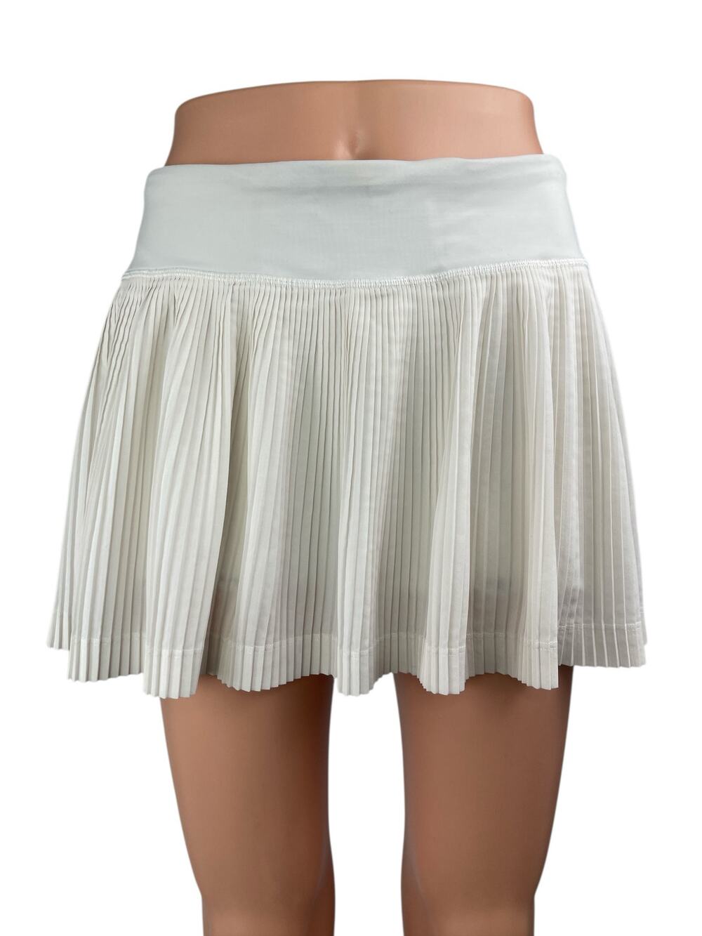 Lululemon Pleat To Street White Pleated Mini Tennis A-line Skirt Skort Size M/L